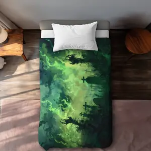 Conscious Sales C1DCTXLWYSDHDG Reaching Hell Green Twin Size Extra Long Duvet Cover - Stylish Home Decor