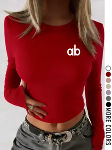 Women's Loose Fit Round Neck Long Sleeve Sweatshirt, Fashion Letter Print, Comfortable Soft Fabric, Casual Fall & Winter Wear Tops Womenswear