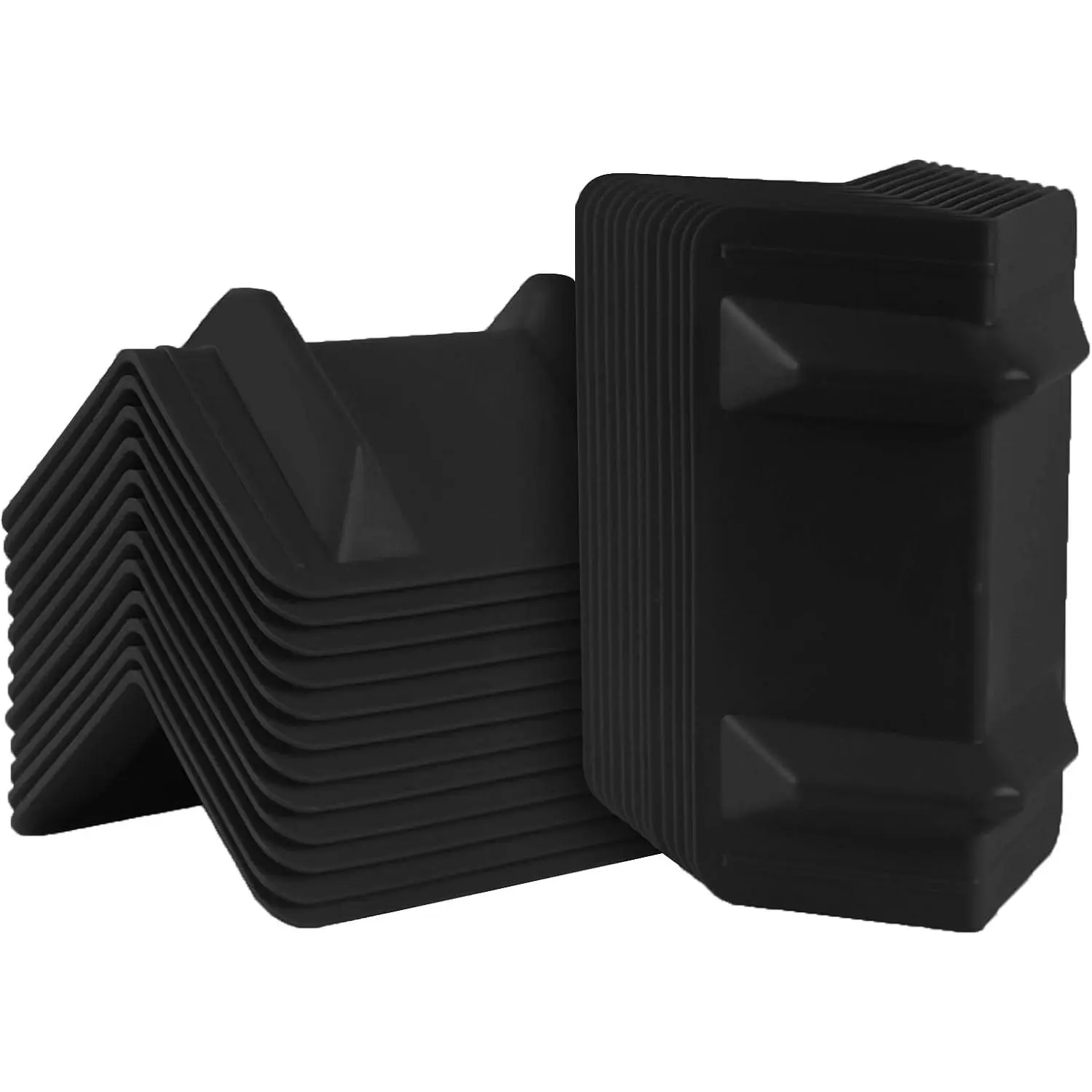 24 Pack Flatbed Edge Corner Protector for Cargo Shipping, Plastic Ratchet Strap Protectors for Tie Downs, Corner Guards for Straps Black