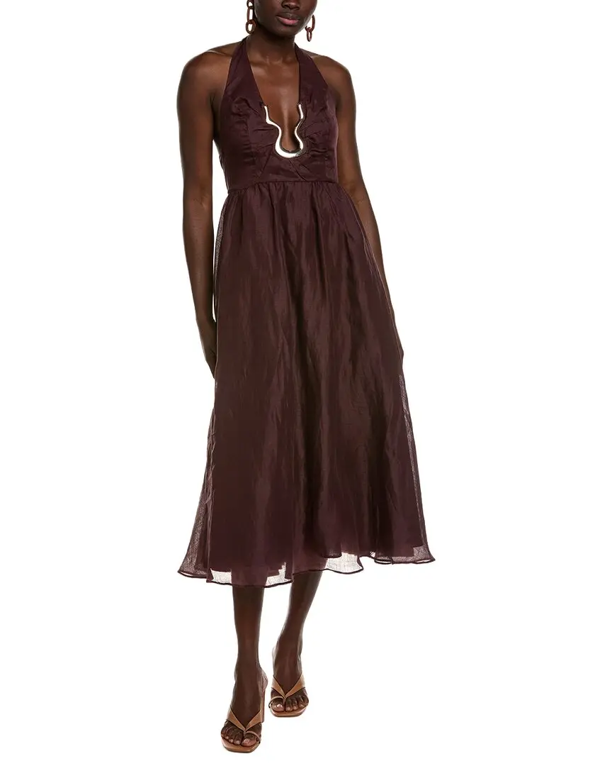 Bardot Cavarly Ramie Halter Midi Dress