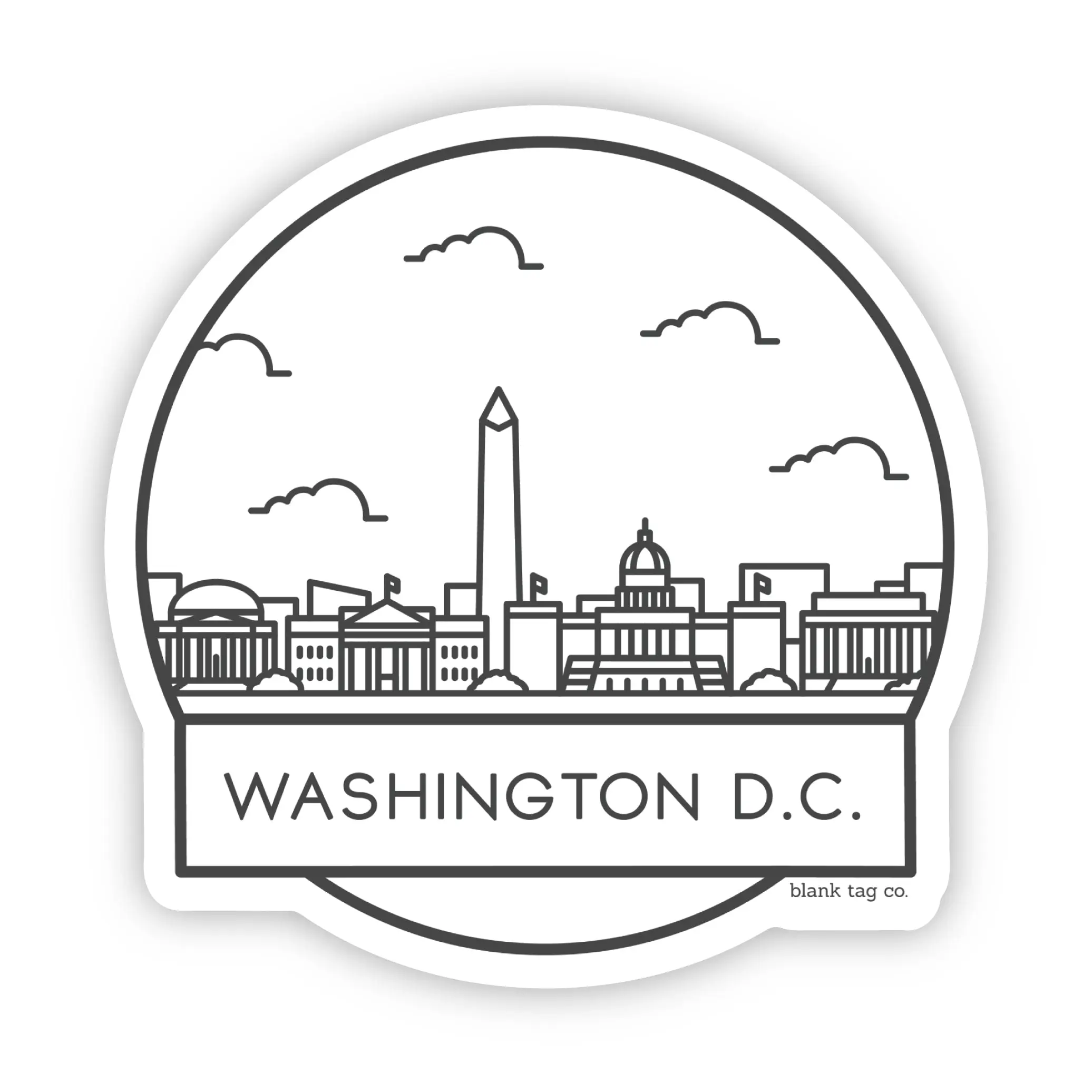 Blank Tag Co.® Waterproof Sticker - D.C. Cityscape