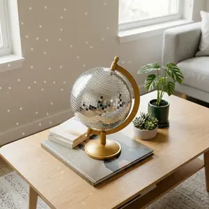Disco Mirror Ball Decorative Ornament, Home Decor Ornaments, Living Room Decor, Sunlight Reflection Beauty, Shining Disco Ball, Unique Western Modern Art Sculpture, 6.5x6x9 Inches