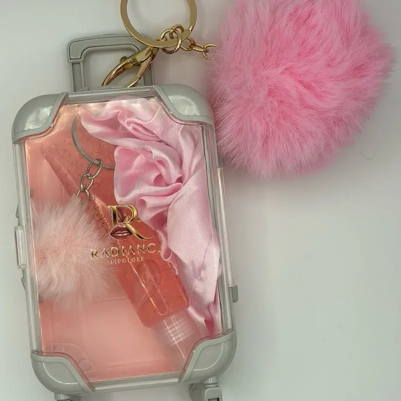 Radiance Getaway Collection Pink Rosehip Lip Gloss Mini Suitcase Bundle Cosmetic Glossy Makeup