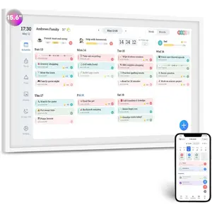 15.6" premium digital calendar smart touchscreen chore chart and planner with mobile connectivity—multifunctional electronic calendar for schedule planning, meal planning, and photo display