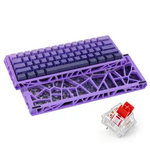 Compact 60% Mechanical Keyboard Hot Swappable Sockets, Hollow Side Light Transmission Design, Satellite Axis Stabilizer, RGB Backlit PBT Keycaps Type C Wired Keyboard For Gamer Typist