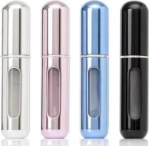 Portable Perfume Atomizer bottles Set - Portable Empty Perfume Spray Bottle Container - Perfect for Perfume lovers - 4PCS Travel Mini Spray Bottles for Refillable Perfume, Cologne Dispenser with Bag - Gift for loved ones