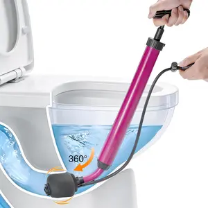 Manual Drain Unclogger with Adaptive Inflatable Plug, Fits NPS1.5~4.5" Pipes for/Sink/, No Accessories, Hand Pump Pressure & Washable, Lightweight Plunger & Tool