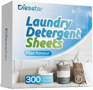 Laundry Detergent Sheets 150 Counts Travel Laundry Sheet ECO-friendly, 300 Small Loads Plastic-Free Clothes Washing Soap-Fresh Linen