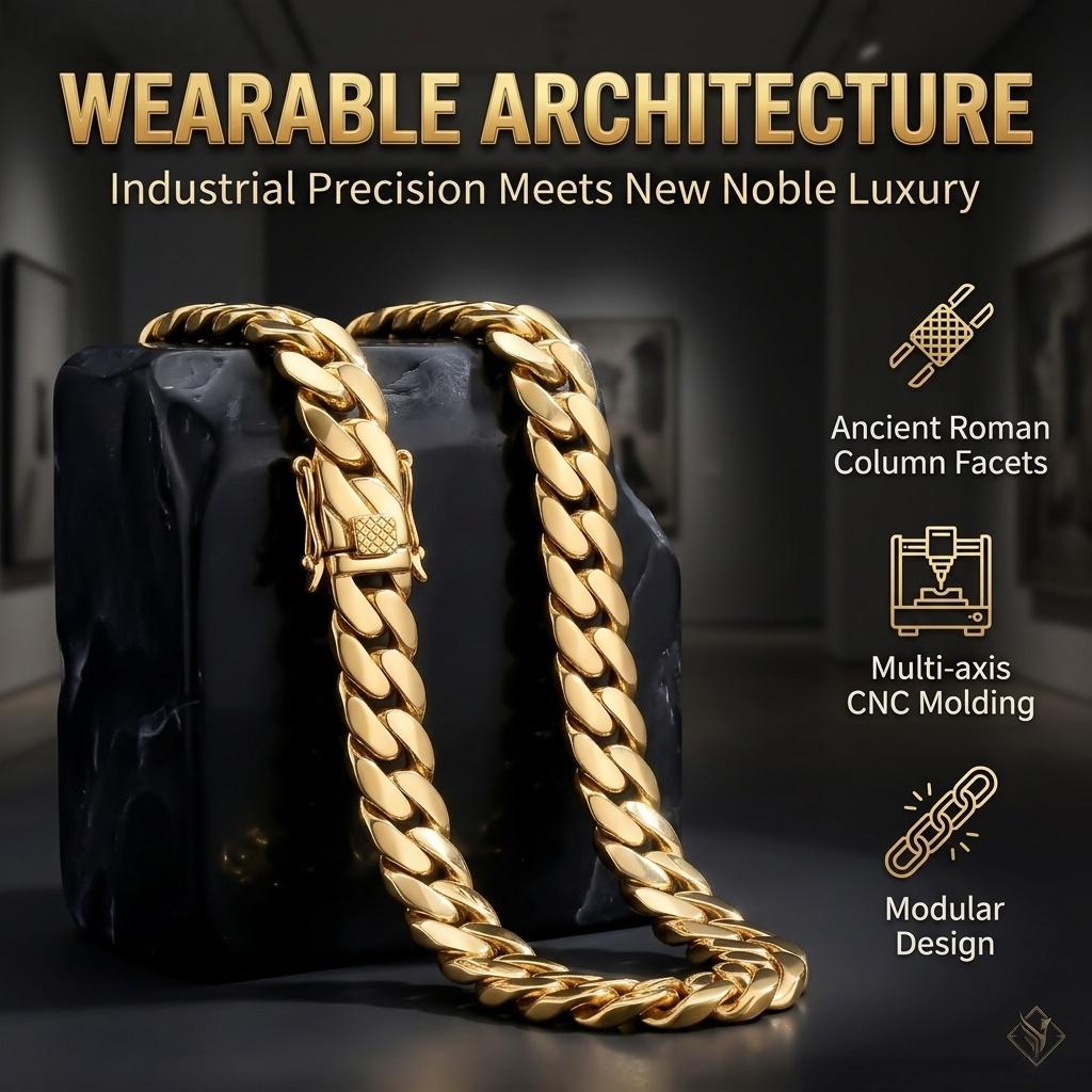 Stainless steel men's Cuban chain with a smooth clasp / Gold / Brass-colored men's Cuban chain necklace, width: 6 mm / 8.8 mm / 9.6 mm, fade-resistant and durable, length: 7.5 inches–24 inches, comes with a gift box