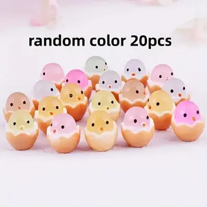 20 Mini Eggshell Chicken Set, Glowing Resin Eggs, Small Animals Glow in Dark, Easter Gift, Perfect Party Supplies for Kids, Party Favor Packs, Goodie Bag Filler, Party Bag Fillers, Goodie Bag Stuffers