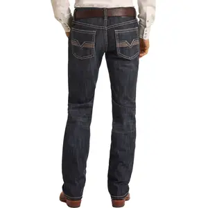 Rock & Roll: Regular Fit Stretch Leather Pocket Stackable Bootcut Jeans