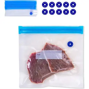 30 Vacuum Zipper Bags, Vacuum Sealer Bags,  Storage, Reusable Bags, with Double Layers, , 2.9L, 11.0 x 10.5" Food