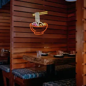 Ramen neon sign, suitable for ramen restaurants, dining halls, kitchens, snack stores and shop signs for decorative lighting art.