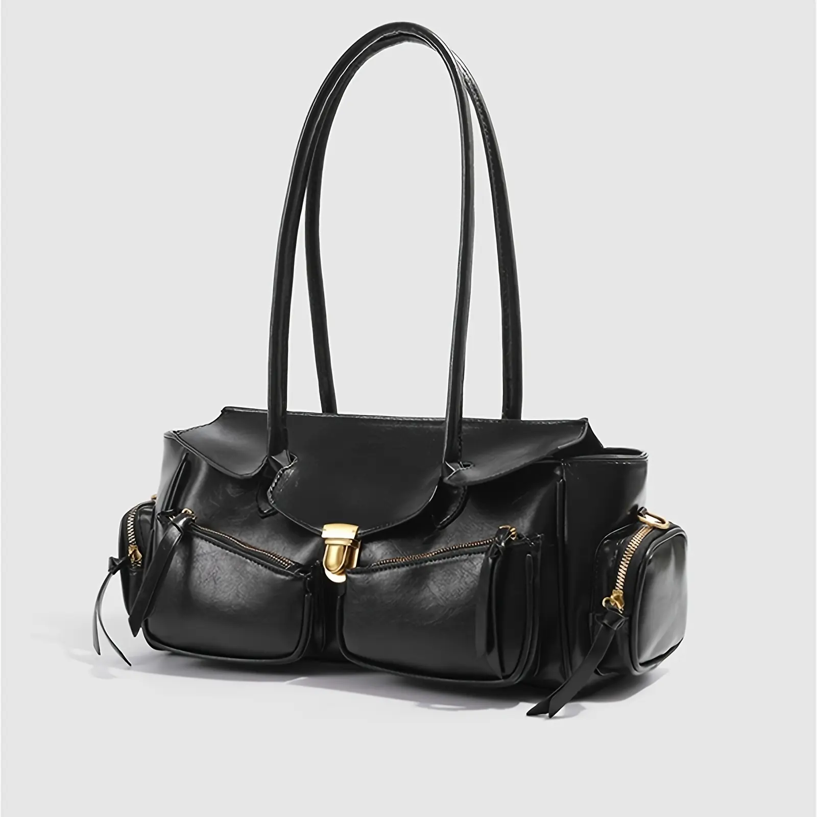 Y2K baguette underarm bag, multi-pocket vintage fashion women's bag, heavy-duty large-capacity shoulder bag crossbody women tote handbags luxury designer real
