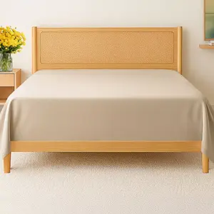 CGK Linens Premium Flat Sheet Ultra Soft & Breathable - Cozy & Wrinkle Resistant Top Sheet in Cream, Size Queen
