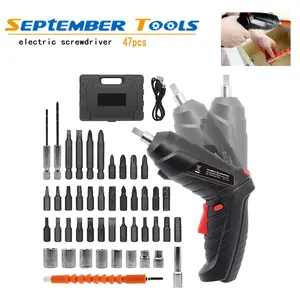 47PCS Cordless Power Tools Kit - 3.6V 1800mAh Lithium Battery Mini Electric Drill, Forward/Reverse Screwdriver, Portable Hardware Set for Home Use