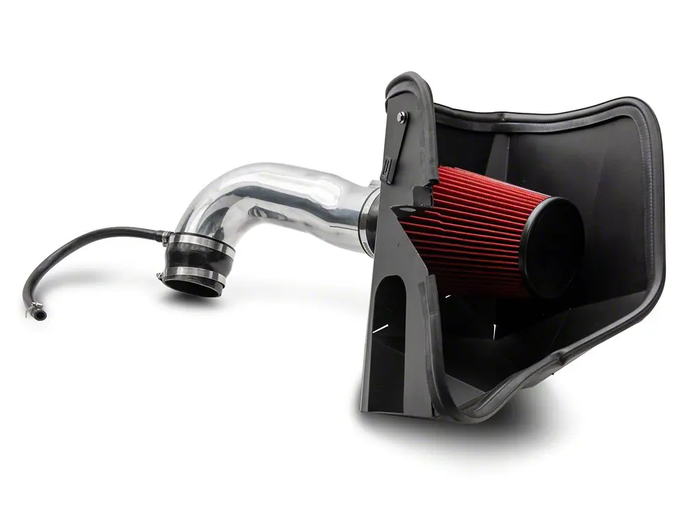 RedRock Polished Aluminum High-Flow Cold Air Intake Car Parts - Easyinstall, Bolt-On Engine Upgrade Tool with Rear Wheel HP Gain, Compatible with 2019-2025 Silverado 1500 5.3L-6.2L Engines