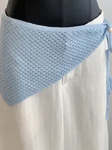 New Fashion Women's Knit Headscarf Triangle Bandana, Plain Color Versatile Decorative Scarf, Daily Practical Casual Breathable Shawl
