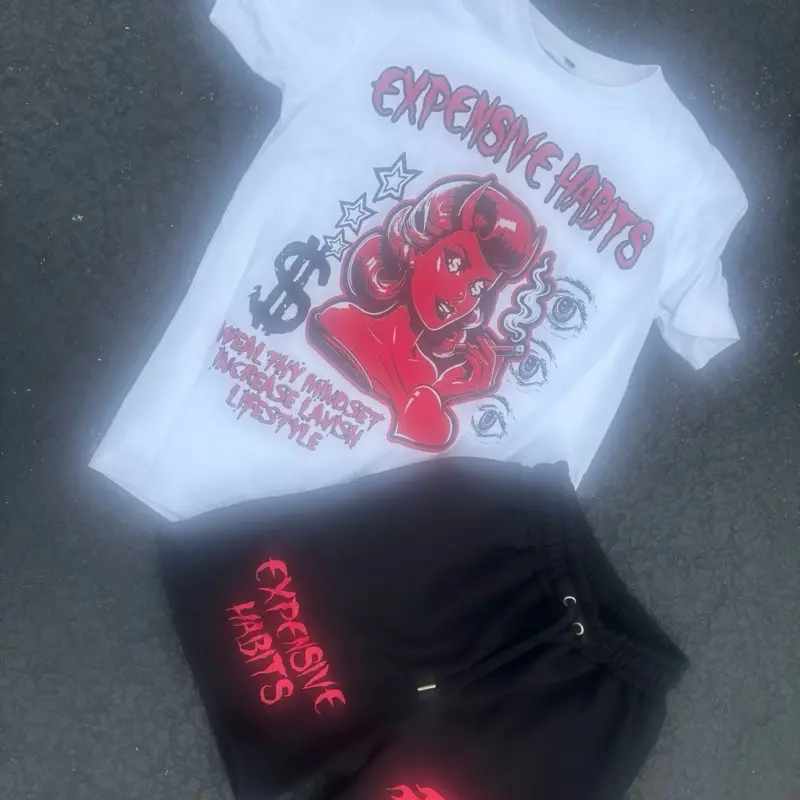 Expensive habits shirt/short set