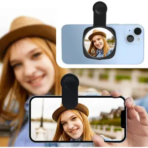Phone Rear Camera Selfie Mirror - See How You Look in The Back Camera - for High Definition Photos (Black) Clip Picture