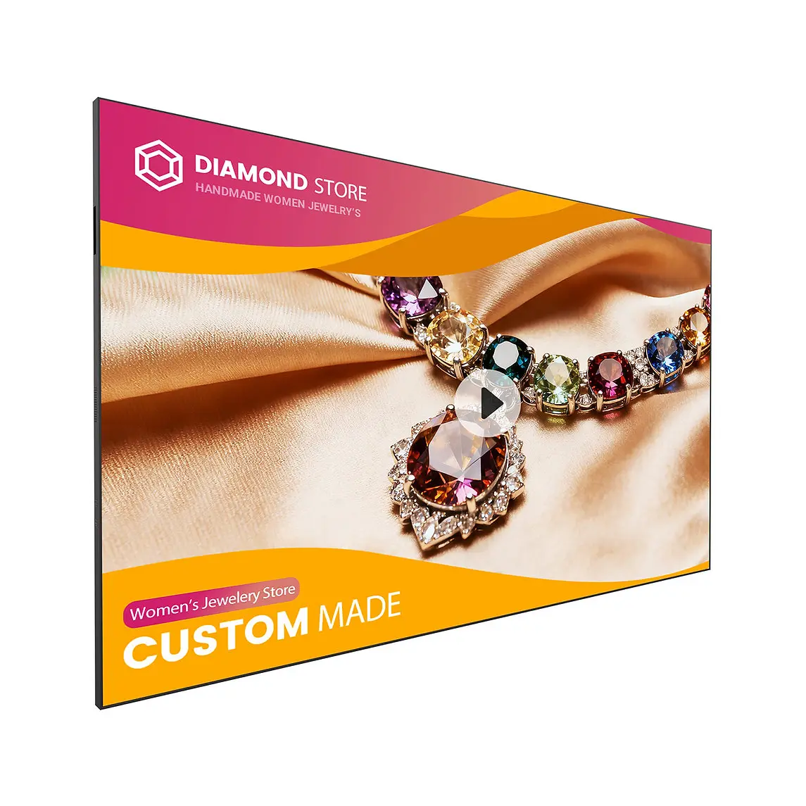 Canlarriz 100 inch 4K Digital Signage Display, 700 Nits High Brightness, Commercial-Grade Video Wall w/ Free CMS & Ultra-Slim Metal Design for Flagship Stores, Lobbies & Corporate HQ