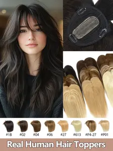 12*13inch Base Premium Human Hair Toppers for Maximum Volume – Silky Smooth Long Straight Real Hair, Invisible Clip-In Top Piece, Breathable & Damage-Free Extensions for Any Occasion