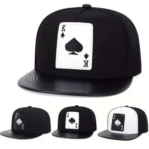 Unisex Poker Spades K Patched Hip Hop Hat Outdoor Adjustable Sunscreen Leisure Hat Spring Autumn Travel Tourism Beach Vacation