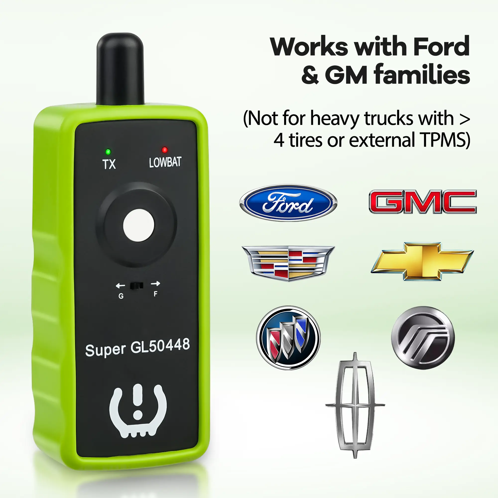 VXDAS Super GL50448 2-in-1 TPMS Relearn Reset Tool - GM & Ford Tire Sensor Activator, Accessories for Car, Auto Parts Accessories for F150, Buick, Cadillac, Chevrolet, GMC, Lincoln, Mazda,father'sdaygifts