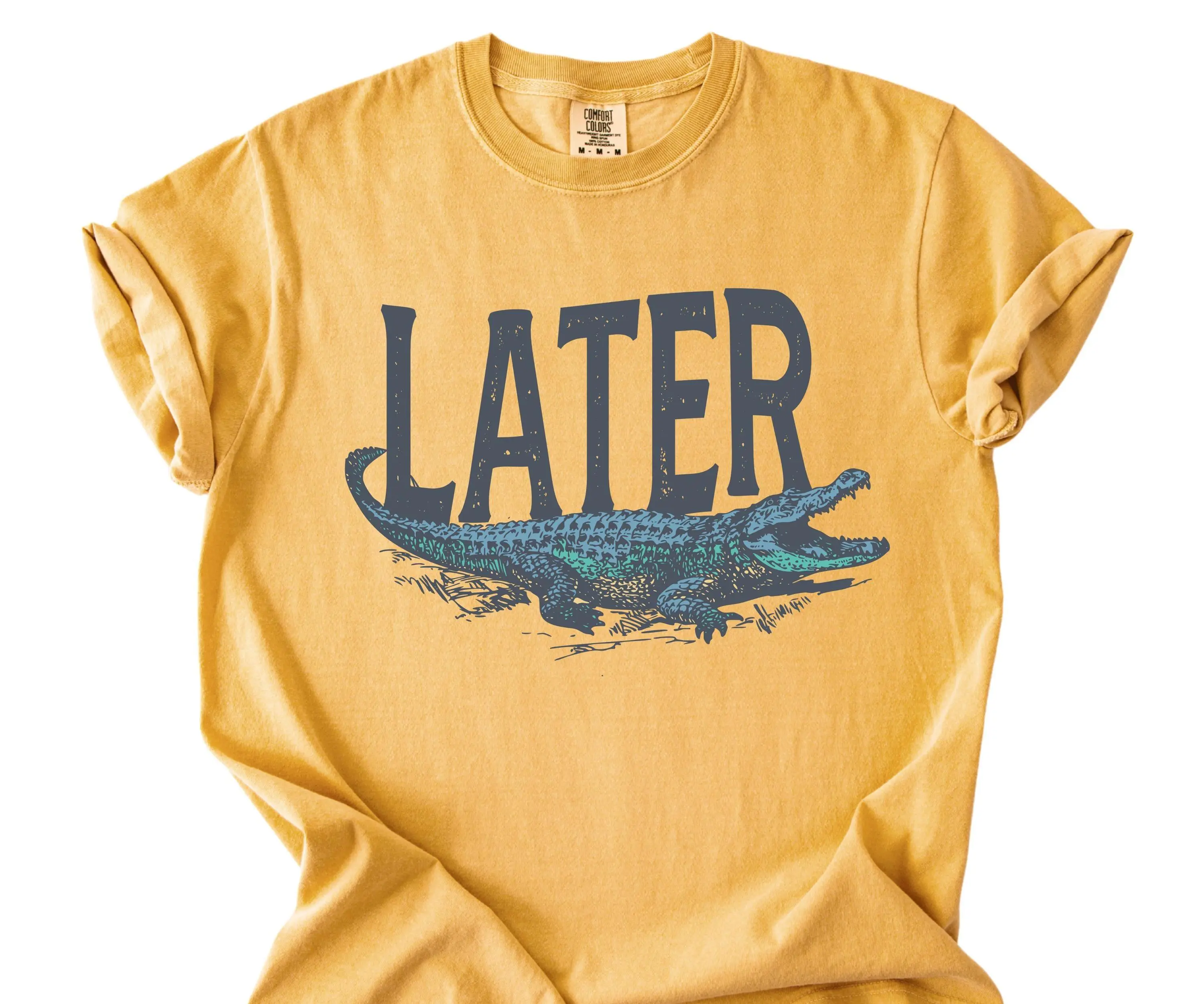 Distressed Alligator Graphic Tee Retro Y2k Comfort Colors Shirt