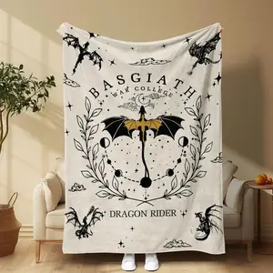 Dragon Pattern Blanket, 1 Count SoftComfortable Throw Blanket, Bedroom BeddingBlankets, Warm Napping Blanket for Home OfficeTravel Camping throw blanket comfortable flannel