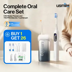 usmile Oral Care Set C10 Portable Water Flosser x Y10 PRO Electric Toothbrush, Powerful Clean for Teeth & Gums