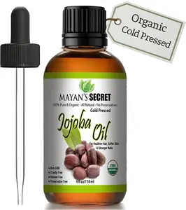 Mayan's Secret Nourishing Organic Jojoba Oil Cold Pressed for Healthy Skin & Hair - 4 fl oz (118 ml) - Nature's Elixir for Skincare & Serums
