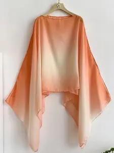 Women's Summer Lightweight Thin Sun Protection Shawl, Fashion Gradient Design, Perfect for Travel & Photography, Versatile Top