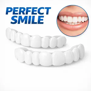 【3PC】Snap-On Teeth Instant Whitening Temporary Teeth Repair  Instant Confidence - Natural White & Comfortable  Adjustable  Reusable  for Party & Daily