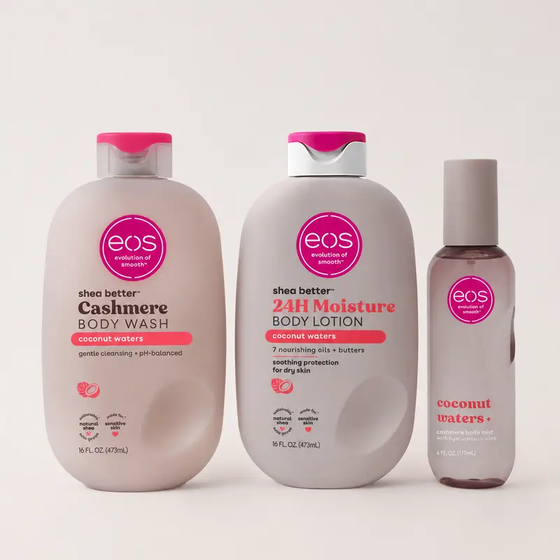 Coconut Waters Scent Layering Bundle- Body Wash, Body Lotion, Body Mist, 3-Pack