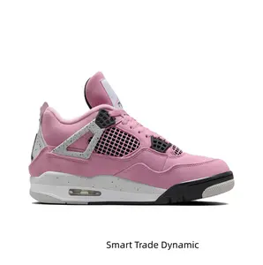 Basketball Shoes in Orchid Suede Upper with Cement Grey Speckle Accents, Black Mesh Side Wings, and Visible Air Unit