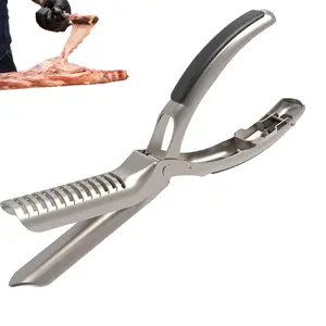 Stainless Steel Rib Membrane Removal Tool, Pig Ribs Skinning Knife, Ergonomic Handle, Kitchen BBQ Meat Trimming Clip, BBQ Kitchen Gadgets