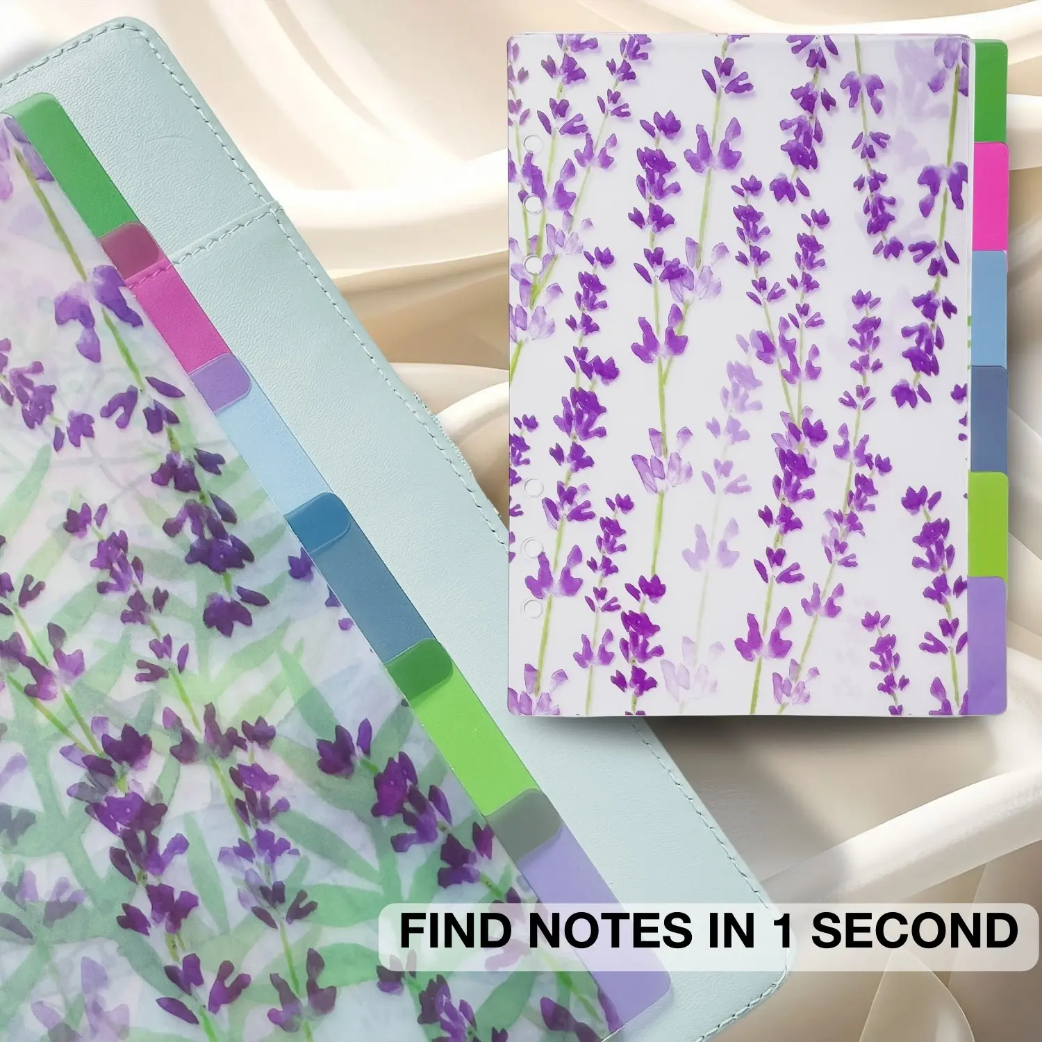 6 Pcs A5/A6 Binder Dividers with Tabs for 6-Ring Binder 📂 Translucent Plastic Tab Cards | Colorful Category Pages for Notebook, Planner, Journal, Student & Office | Essential Organization Tool, Office Accessories, Classroom Supplies