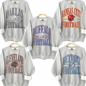 Vintage All Team Football Ash Grey Crewneck Sweatshirt – Retro Hometown Game Day Pullover, Classic Throwback Football Graphic, Gift for Fans