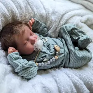 NPK 18-Inch Lifelike Realistic Newborn Silicone Baby Doll with Doll Outfit, Magnetic Pacifier & Accessories for Immersive Play & Special Occasion Gifts