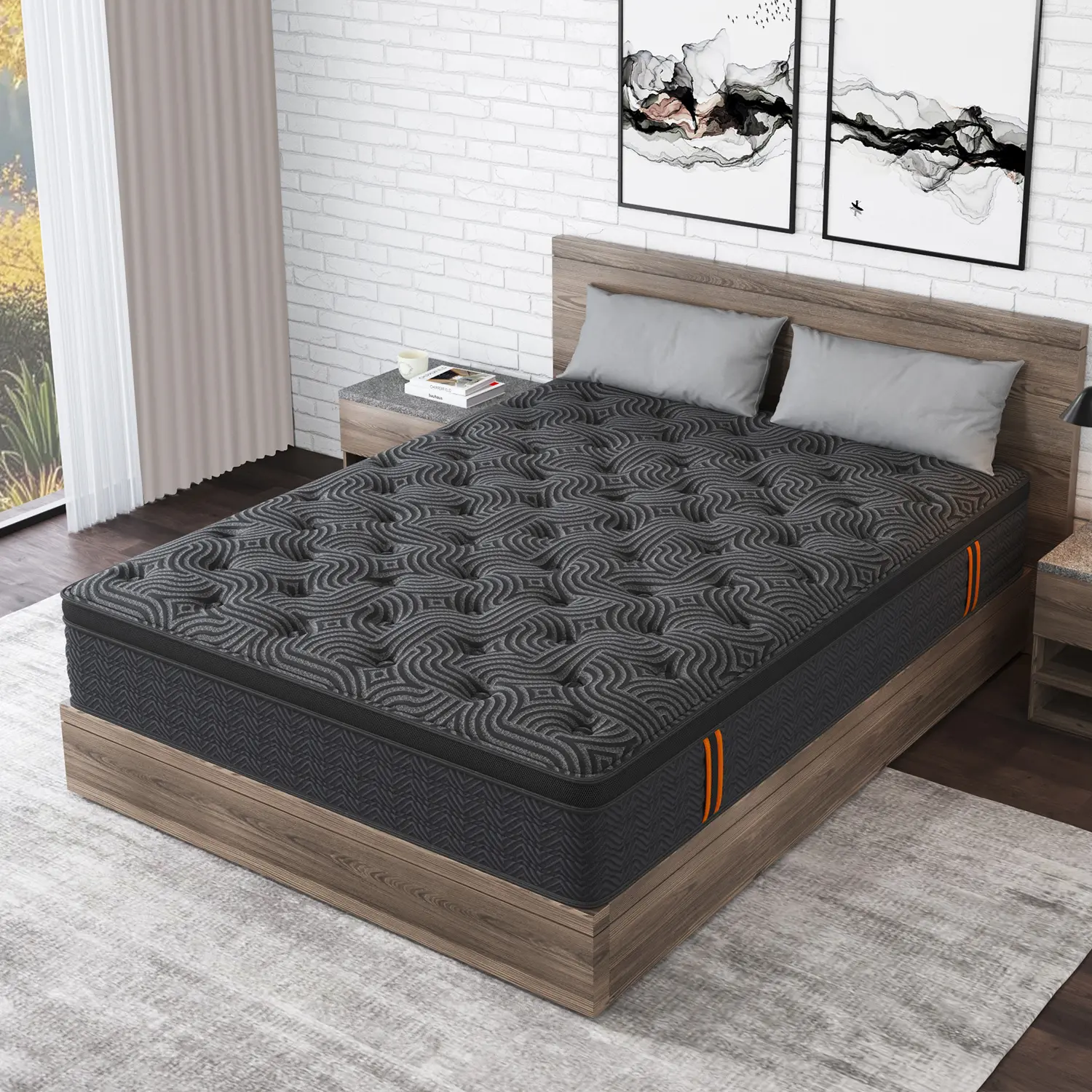 9/12/14 Inch Gel Memory Foam Mattress Twin Full Queen King Bed Hybrid Spring Mattress  In A Box ，Medium Firm for Motion Isolation, Edge Support
