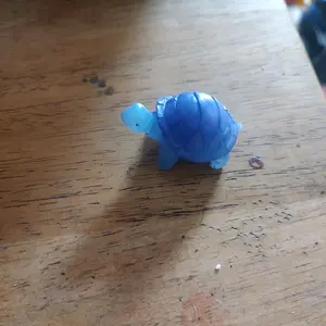 blue resin turtle with purple shell