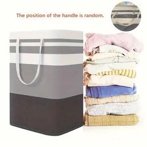 Large folding standalone laundry basket with handle, collapsible laundry bag, suitable for bedrooms, bathrooms, dormitories, and laundry rooms, high-capacity clothes storage box, laundry basket, Foldable Laundry Basket
