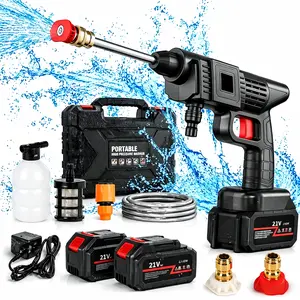 Cordless Pressure Washer, 21V Battery-Powered Portable Pressure Washer with Pure Copper Nozzle, 2-in-1 Nozzle for Car, Patio Cleaning