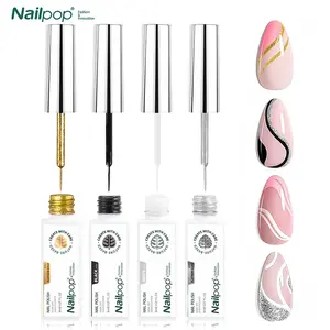 8ml Liner Nail Gel Polish No Wipe Painting Gel Nail Art Professional Nail Paint Color Gel Polish  Black White Gold Silver Varnis