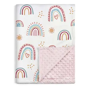 Two-Sided Blanket, Soft Comfort, Rainbow Mood, Bean Fur, Suitable for All Seasons, Boys and Girls, 1pc