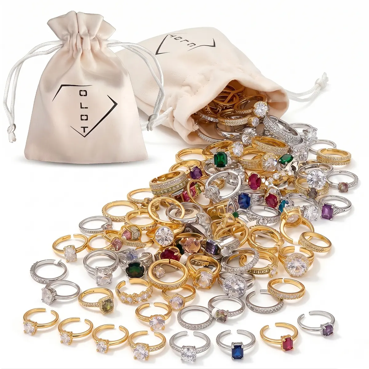OLDT Adjustable Rings Multipack for Women & Teens - Assorted Dainty & Statement Fashion Rings, Trendy Costume Jewelry Set
