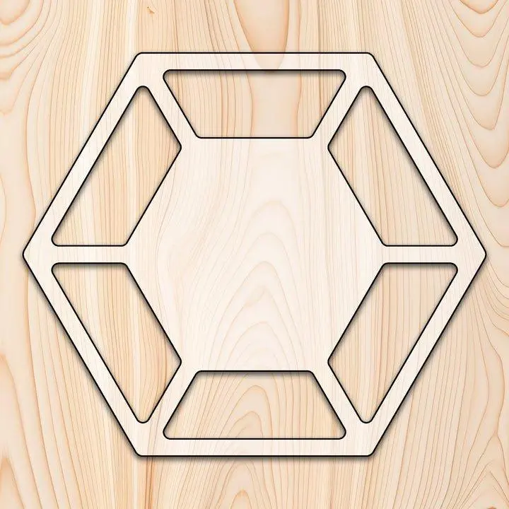 Hexagon 6 Recessed Pocket Tray Router Template