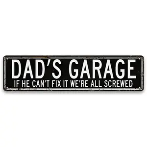 Dad's Garage Metal Tin Sign, Novelty Street Sign, Home Decor, Decorative Plaque, Decorative Wall Sign for Home Farmhouse Garage, Living Room Decor, Home Decor Products, Vintage Garage Signs