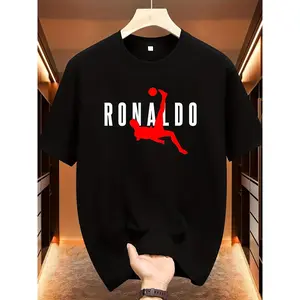 Men's Cristiano Ronaldo CR7 Signature Goal Celebration Graphic T-Shirt - Quick-Dry Breathable Stretch Fabric, Loose Fit Crew Neck Casual Summer Tee for Gym & Casual Attire